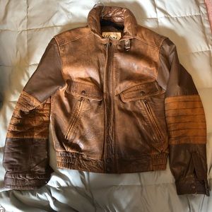 Vintage leather bomber jacket